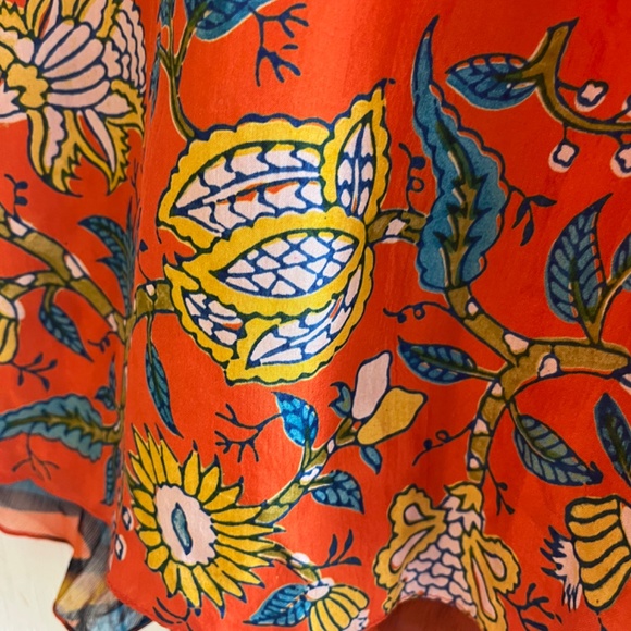 ANTHROPOLOGIE ANUPAMAA SIlk Polka Dot Floral Butterfly Maxi Dress SZ S - Picture 9 of 16